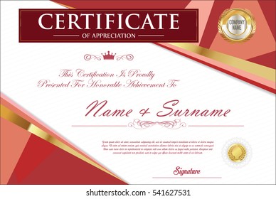 Certificate retro design template