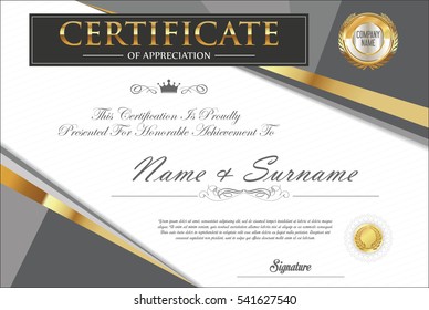 Certificate retro design template