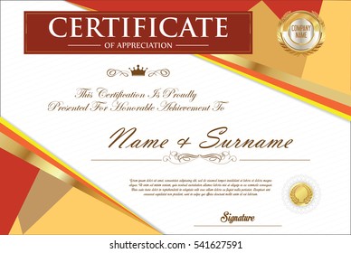 Certificate retro design template