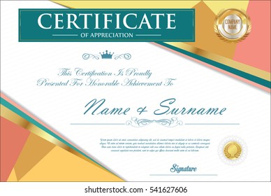 Certificate retro design template