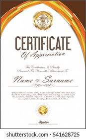 Certificate retro design template