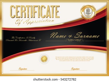 certificate retro design template