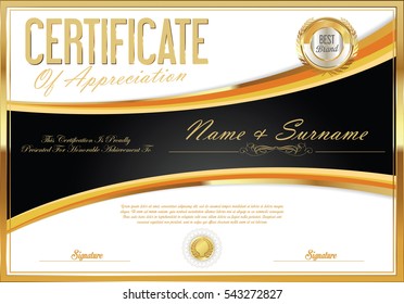 certificate retro design template