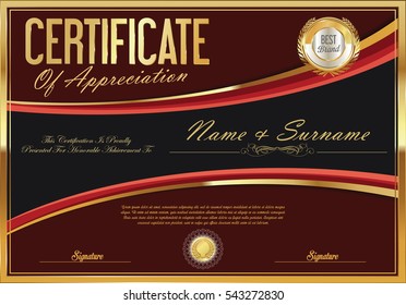 certificate retro design template