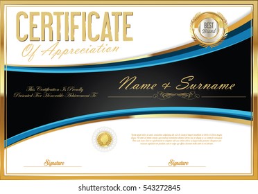 certificate retro design template