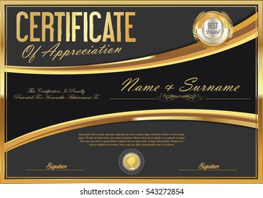 certificate retro design template