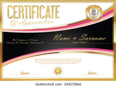 certificate retro design template