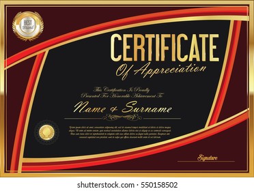 Certificate retro design template