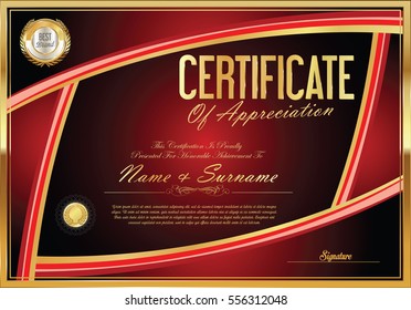 Certificate retro design template 