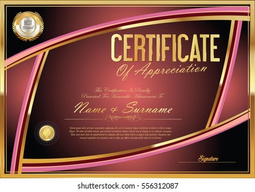 Certificate retro design template 