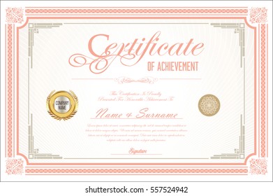 Certificate Retro Design Template Stock Vector (Royalty Free) 557524942