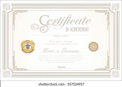 Certificate Retro Design Template Stock Vector (Royalty Free) 557524957 ...