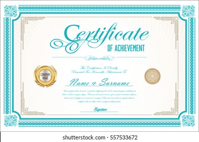 Certificate retro design template