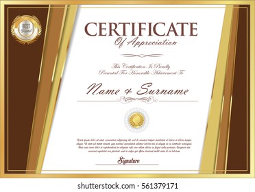 Certificate retro design template