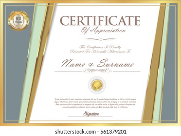 Certificate retro design template