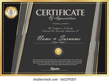 Certificate retro design template