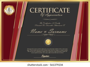 Certificate retro design template