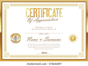 Certificate retro design template