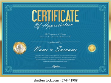 Certificate retro design template