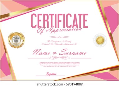 Certificate retro design template
