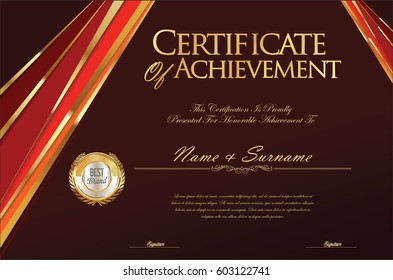 Certificate retro design template 