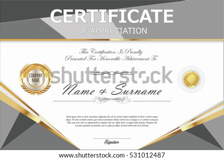 Certificate retro design template 