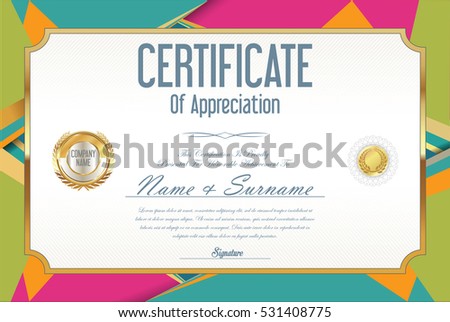 Certificate retro design template