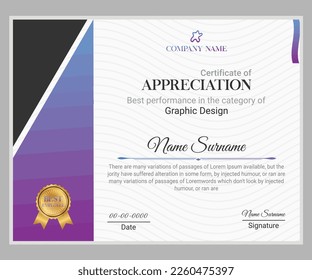 Certificate retro design template vector