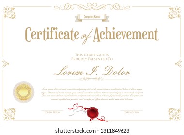 
certificate retro design vector