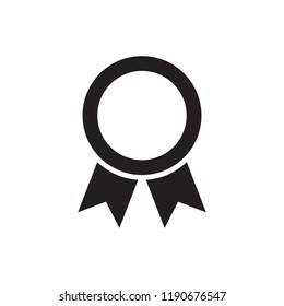 Certificate ribbon ornament. Appreciation icon design