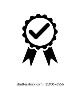 Certificate ribbon ornament. Appreciation icon design