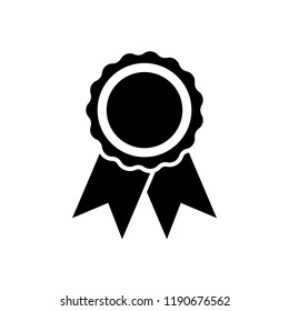 Certificate ribbon ornament. Appreciation icon design