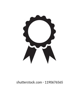 Certificate ribbon ornament. Appreciation icon design