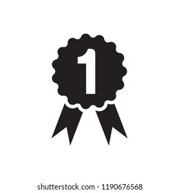 Certificate ribbon ornament. Appreciation icon design