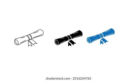 Certificate roll diploma icon Vector illustration on white background.