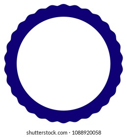 Certificate rosette circular frame template. Vector draft element for stamp seals in blue color.
