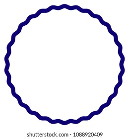 Certificate rosette circular frame template. Vector draft element for stamp seals in blue color.