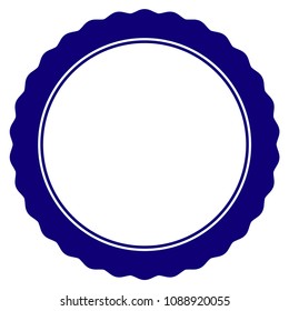 Certificate rosette frame template. Vector draft element for stamp seals in blue color.