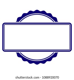 Certificate rosette frame template. Vector draft element for stamp seals in blue color.