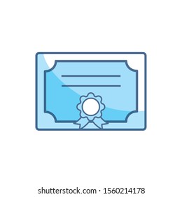 certificate school education learning line and fill vector illustration
