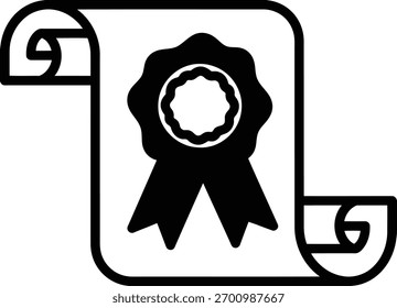 Ícone de rolagem de certificado Documento Ilustração Vetor Design Qualidade Garantia Selo de aprovação Símbolo Gráfico Recurso