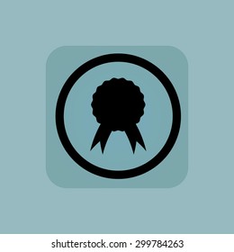 Certificate seal in circle, in square, on pale blue background