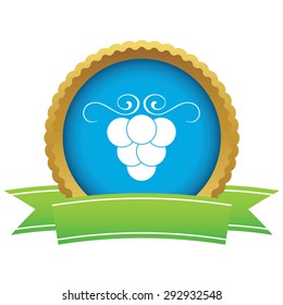 Certificate seal with image of grape cluster, isolated on white