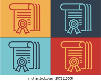 Certificate Seal Logo Template, Simple Flat Icon of certificate,seal,stamp