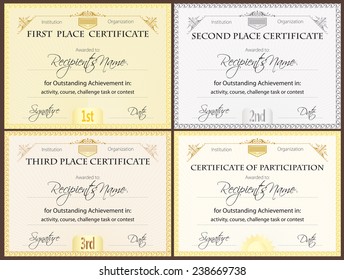 Certificate set of four