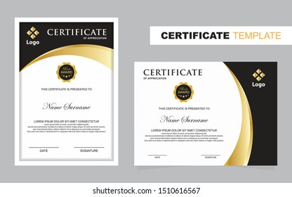 Certificate set template,Vertical and Horizontal