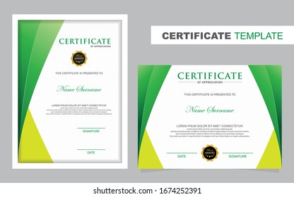 Certificate set template,Vertical and Horizontal