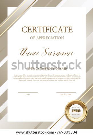 Certificate of simple background
