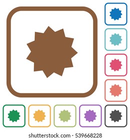 Certificate simple icons in color rounded square frames on white background