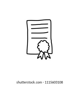 certificate sketch icon. Element of education icon for mobile concept and web apps. Outline certificate sketch icon can be used for web and mobile on white background